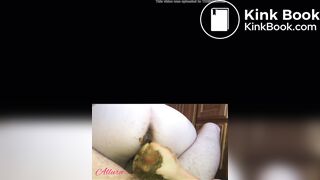 girl shit on cock while using a dildo