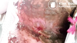 Poop in white dress and panties