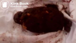 Three poops into satin panties