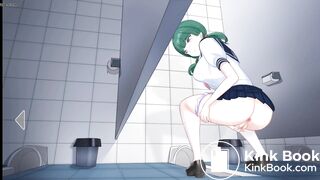 Classmate masturbates and squirts while shitting