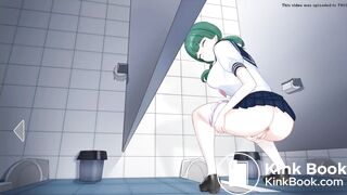 Classmate masturbates and squirts while shitting