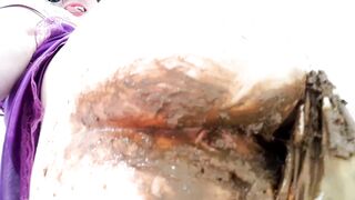 White cotton big panty poop