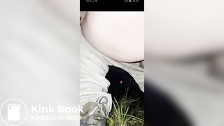 An outdoor poo at night..