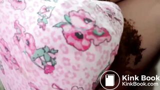 Poopy bulge in flowery panties