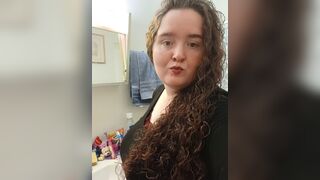 Chubby ginger shits liquid onto her bathroom floor