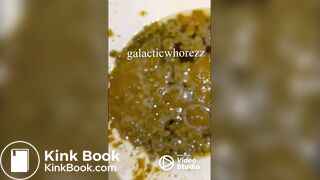 Girl has explosive diarrhea with huge mess on toilet