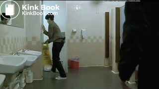 Woman police officer pooping