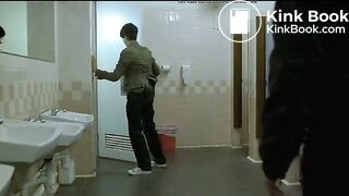 Woman police officer pooping