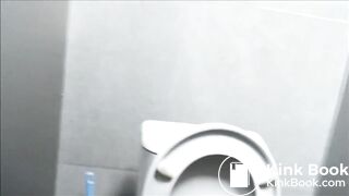 Curvy lady diarrhea in public toilet