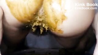 Nasty girl uses massive dildo