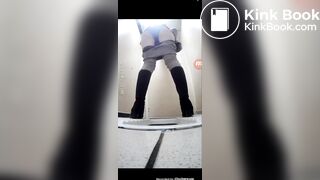 Russian girl poops and grunts