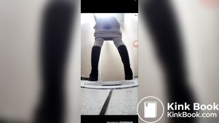 Russian girl poops and grunts