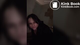 HOT BABE POOPING IN PUBLIC PARK BATHROOM