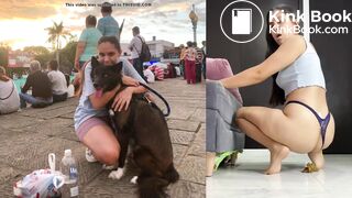 Latina shits on the floor like a dog