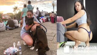 Latina shits on the floor like a dog