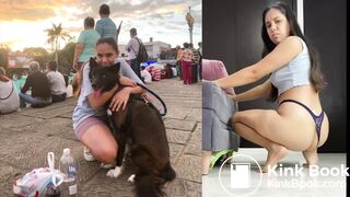 Latina shits on the floor like a dog