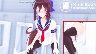anime girl Pooping in urinals