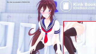 anime girl Pooping in urinals