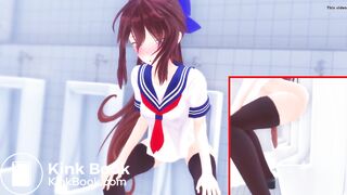 anime girl Pooping in urinals