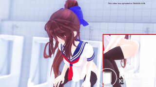 anime girl Pooping in urinals