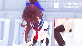 anime girl Pooping in urinals