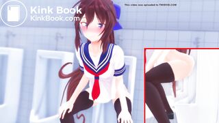 anime girl Pooping in urinals