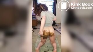 GIRL SMEARING SHIT ON HER ASS