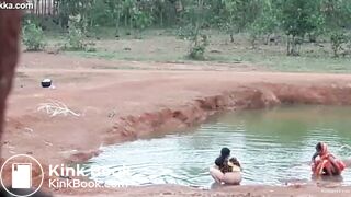 Desi outdoor ass wash