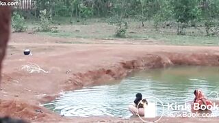 Desi outdoor ass wash