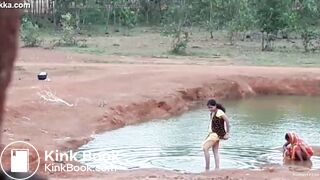 Desi outdoor ass wash