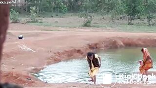 Desi outdoor ass wash