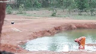 Desi outdoor ass wash