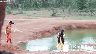 Desi outdoor ass wash