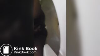 She Poops while on the Toilet