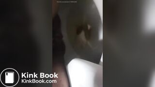 She Poops while on the Toilet