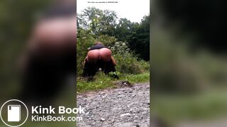 Hot lady shits on the side of the road