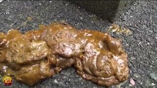 WOMAN'S DEFECATING OUTDOORS 3