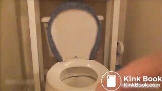 cute blonde toilet shit and ass spread
