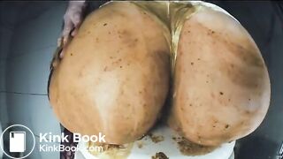 Dirty Betty in white panties scat smear