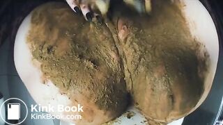 Dirty Betty in white panties scat smear