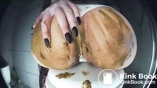 Dirty Betty in white panties scat smear