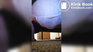 Girl tries to mess alr filled diaper more