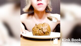 Girl tastes her own product