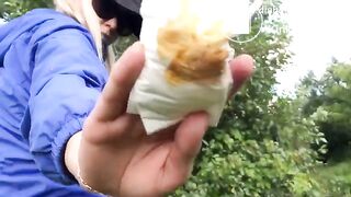 Diarrhea at a lake in the woods..