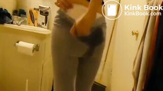 Cute girl messing her pants..