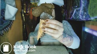 Perverted girl makes poop icecream and eats it