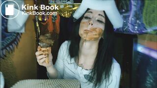 Perverted girl makes poop icecream and eats it
