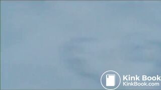 Relieving herself in the snow..