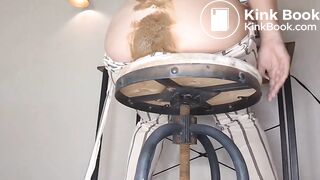 White Striped Pants Poop