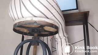 White Striped Pants Poop